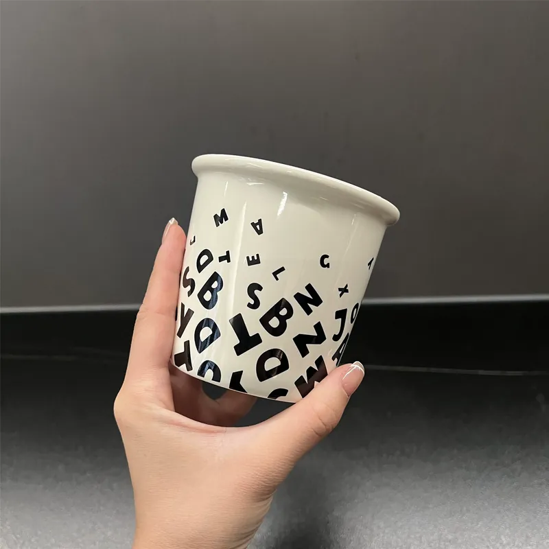 Керамическая кружка с дизайном буквы tableware view 8