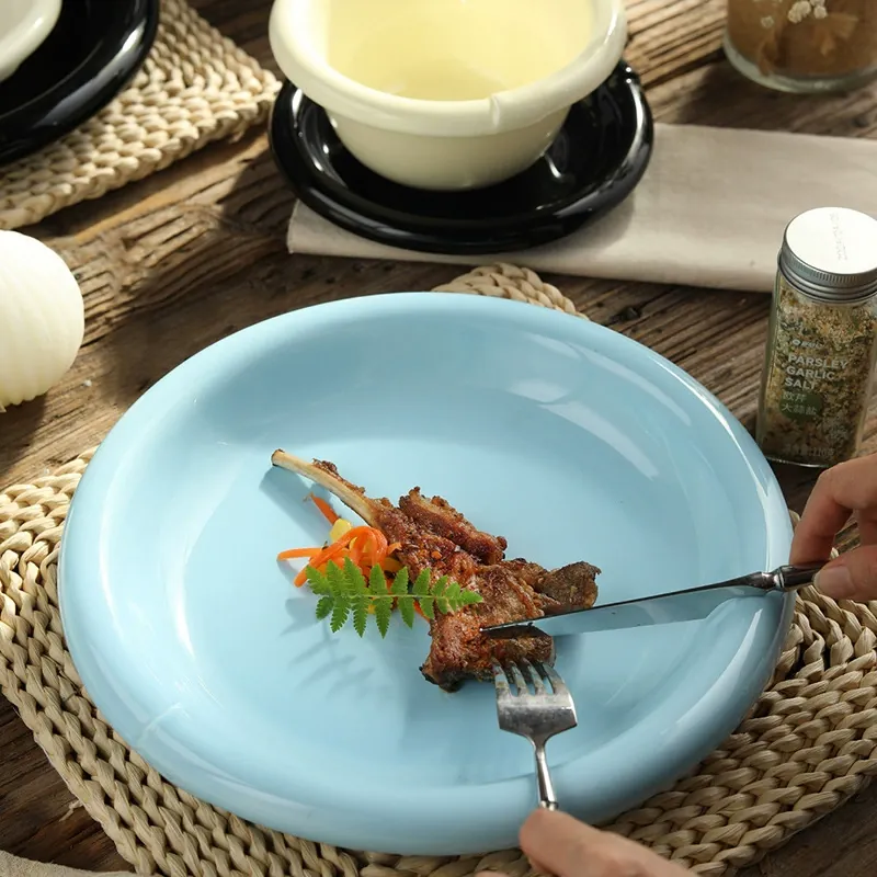 Корейский керамический набор посуды в кремовом стиле tableware view 3