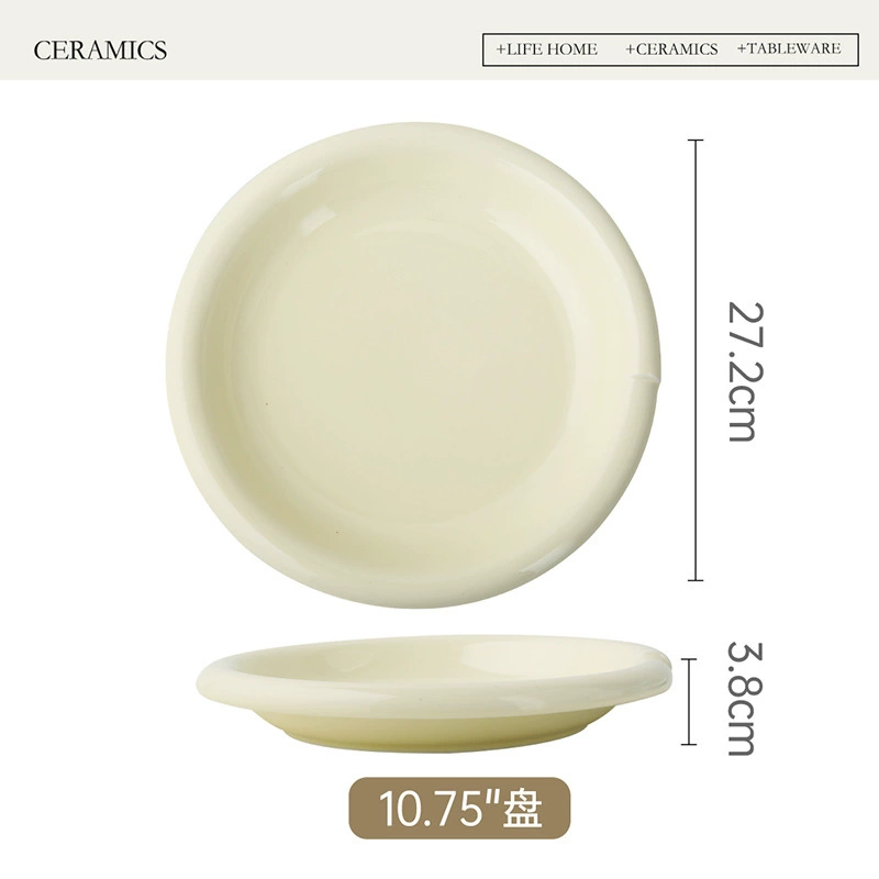 Корейский керамический набор посуды в кремовом стиле tableware view 8
