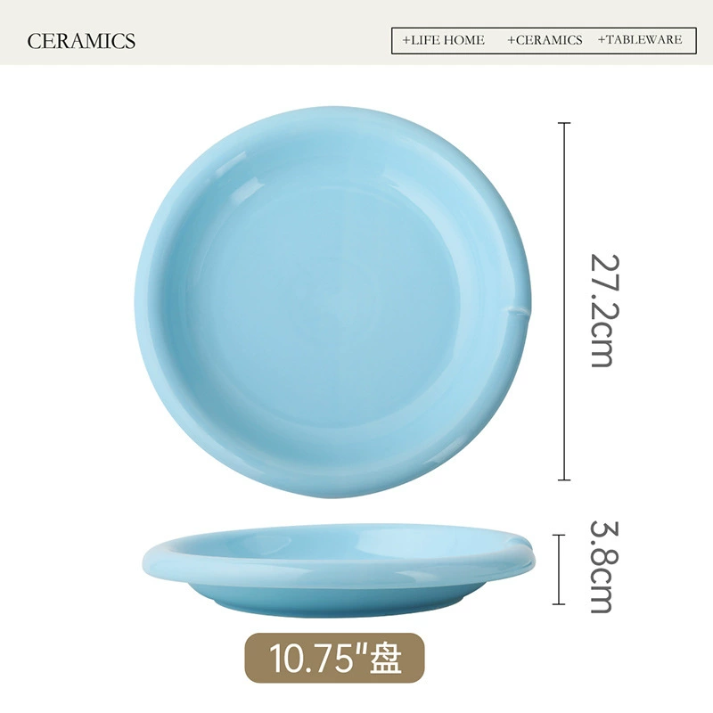 Корейский керамический набор посуды в кремовом стиле tableware view 11