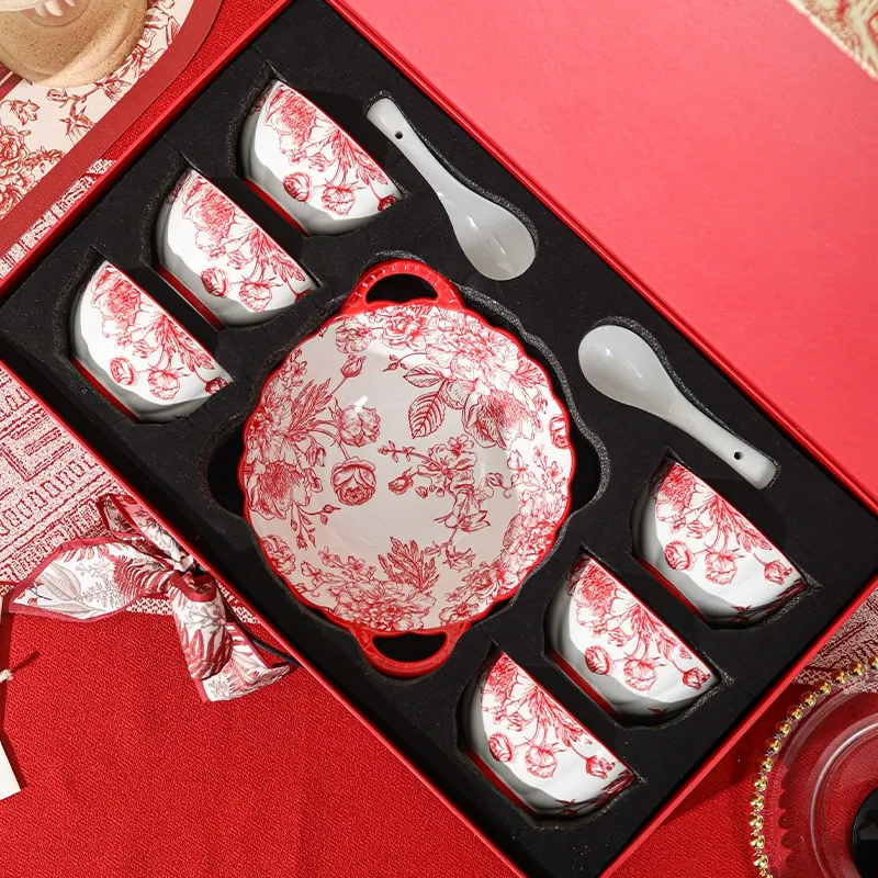 Red Rose Ceramic Tableware Set