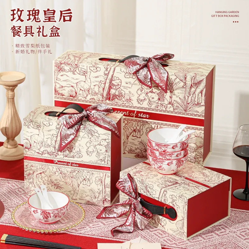 Red Rose Ceramic Tableware Set tableware view 2