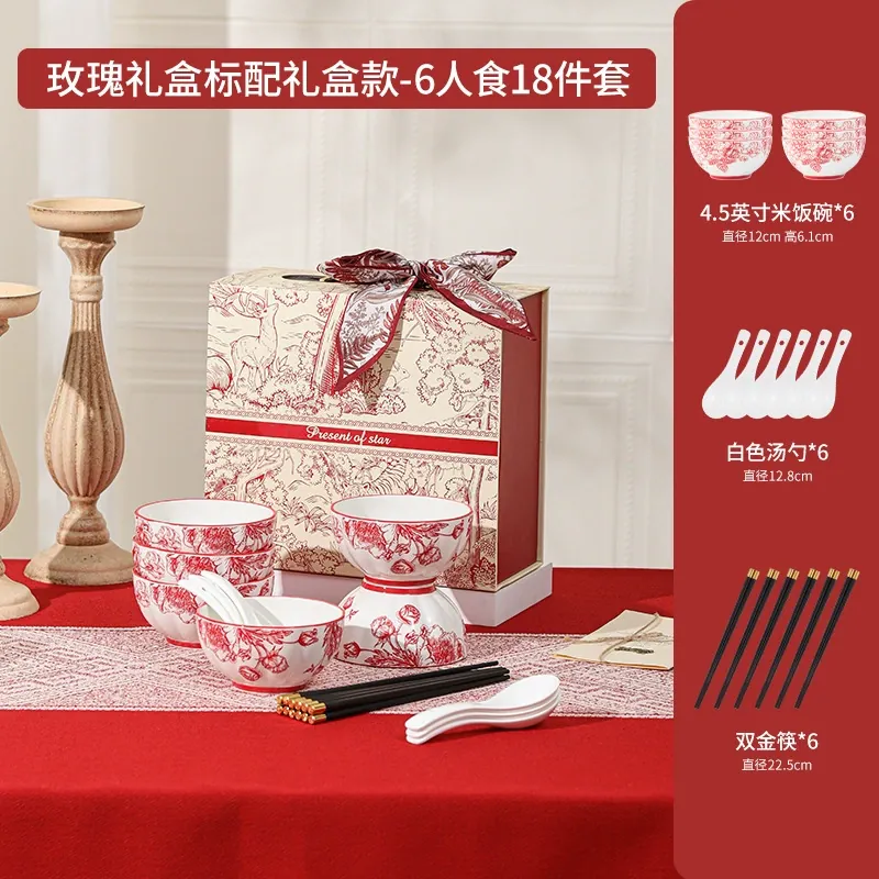 Red Rose Ceramic Tableware Set tableware view 8
