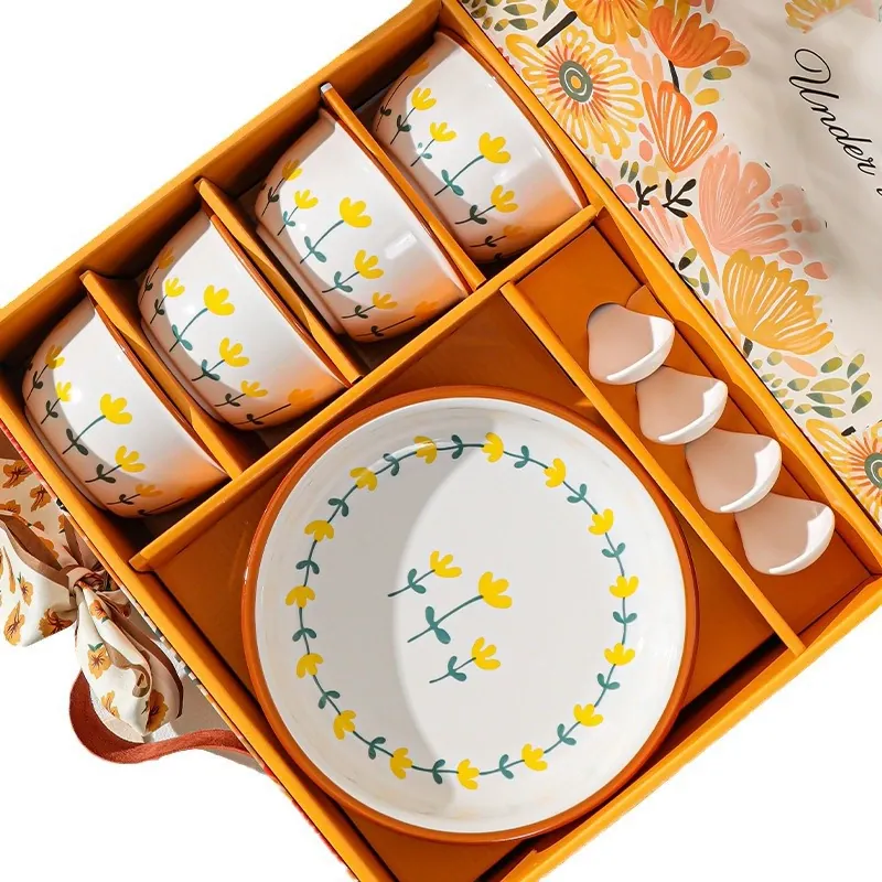 Service de vaisselle en céramique chrysanthème tableware view 5