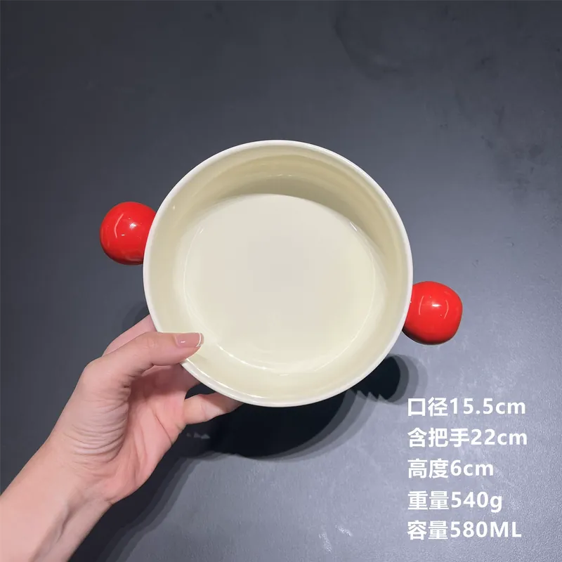 Керамическая салатница с ручкой tableware view 8