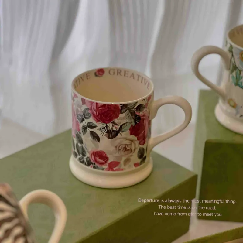 꽃 디자인 세라믹 머그컵 tableware view 3