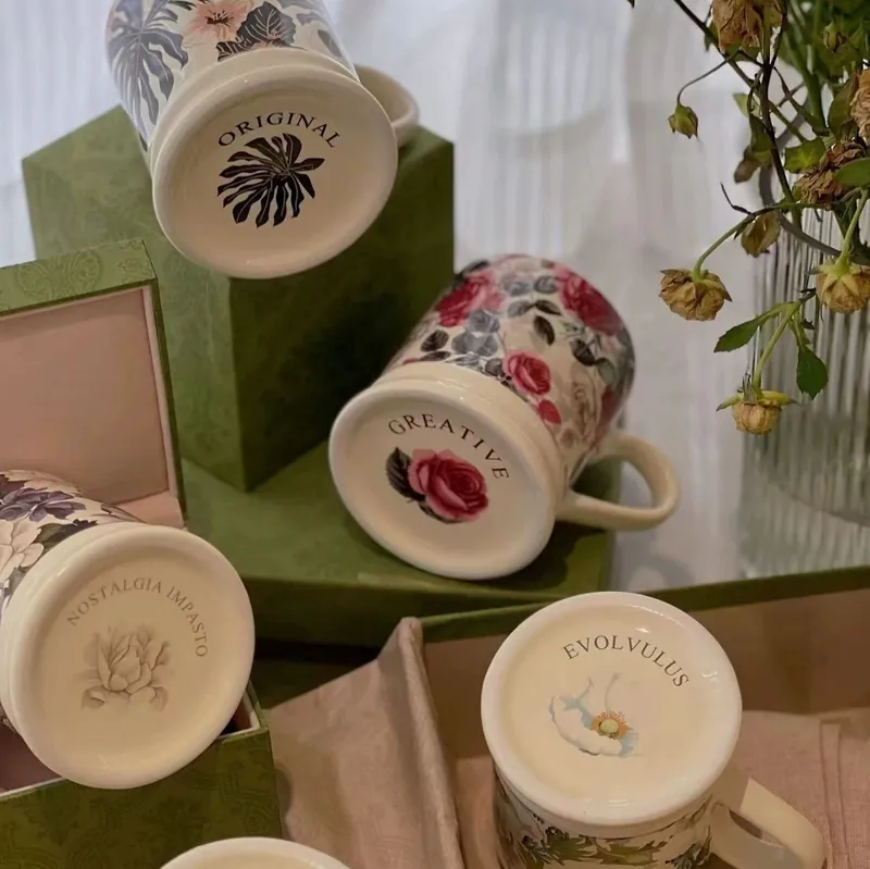 꽃 디자인 세라믹 머그컵 tableware view 5
