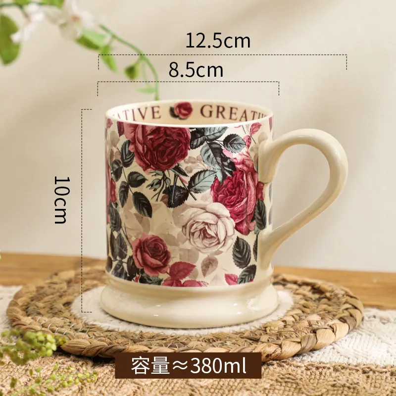 꽃 디자인 세라믹 머그컵 tableware view 6