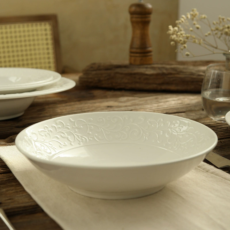 Relief Ceramic Pasta Bowl tableware view 3