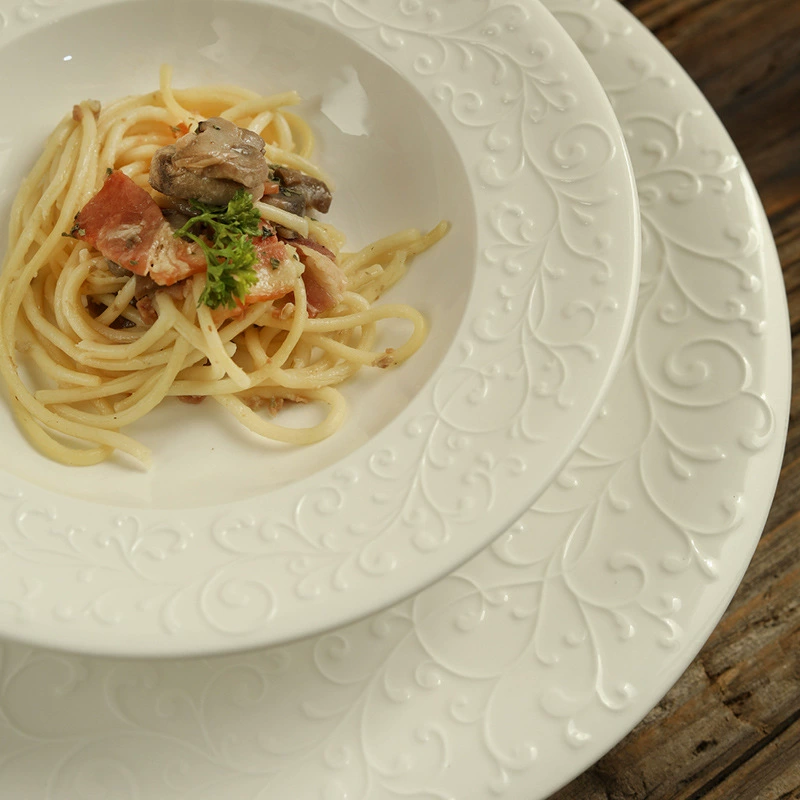 Relief Ceramic Pasta Bowl tableware view 4
