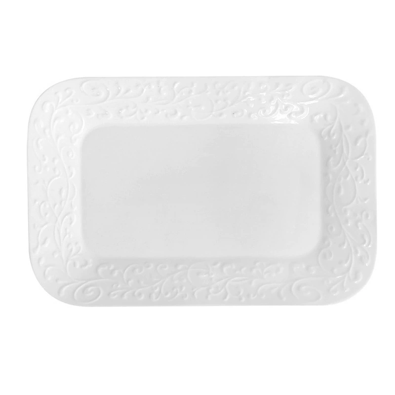 Европейский керамический набор посуды с рельефом tableware view 5