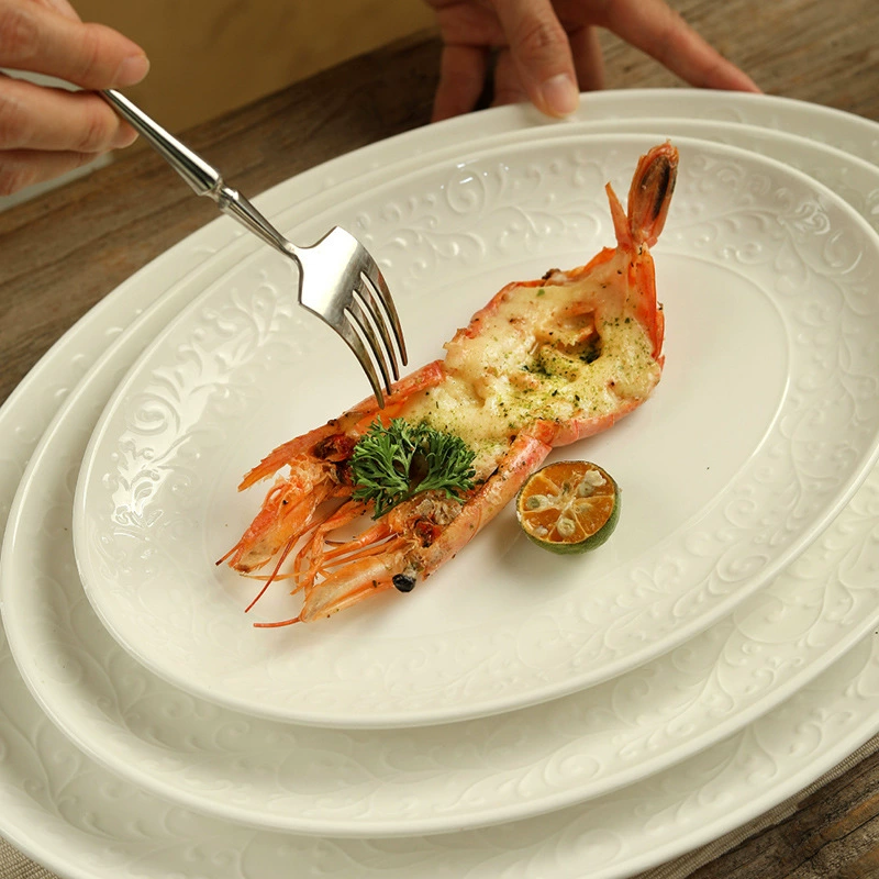 Plat à poisson ovale en céramique tableware view 2