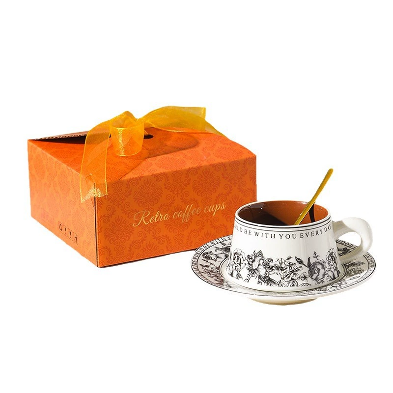 Vintage Ceramic Coffee Cup and Saucer Set tableware view 5