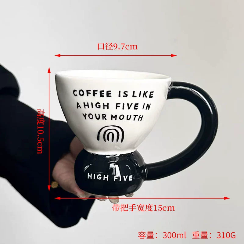 레트로 디자인 세라믹 굽 높은 머그컵 tableware view 7