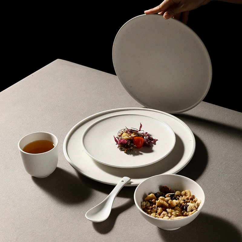Nordic Ceramic Dinnerware Set with Speckled Plates