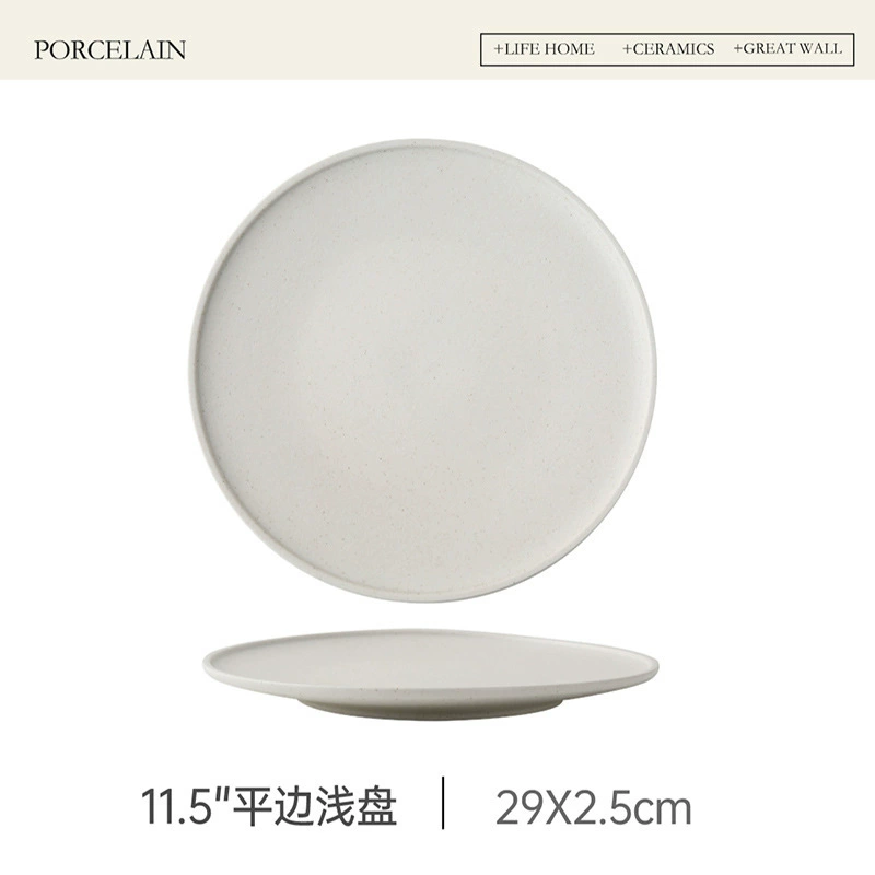 Set de vajilla de cerámica nórdico con platos moteados tableware view 11