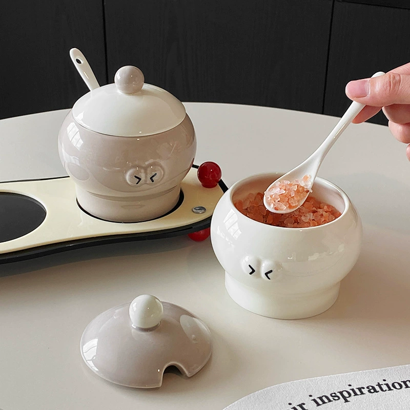 크림 디자인 세라믹 향신료 병 세트 tableware view 3