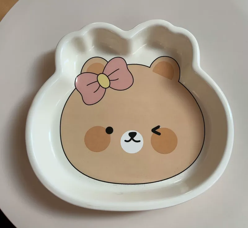 Kids Ceramic Divided Plate with Handle tableware view 6