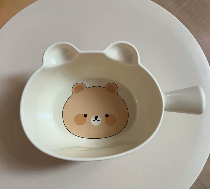 Kids Ceramic Divided Plate with Handle tableware view 9