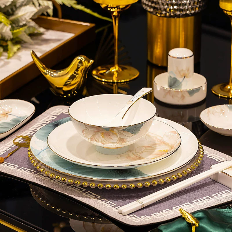 Plato de porcelana de hueso tableware view 3
