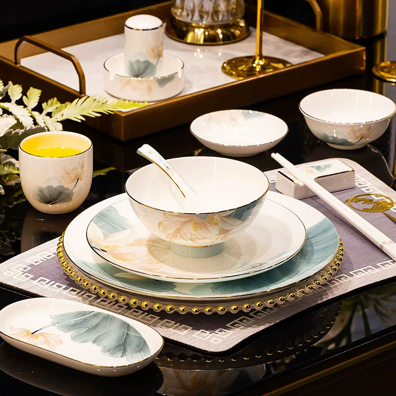 Plato de porcelana de hueso tableware view 4