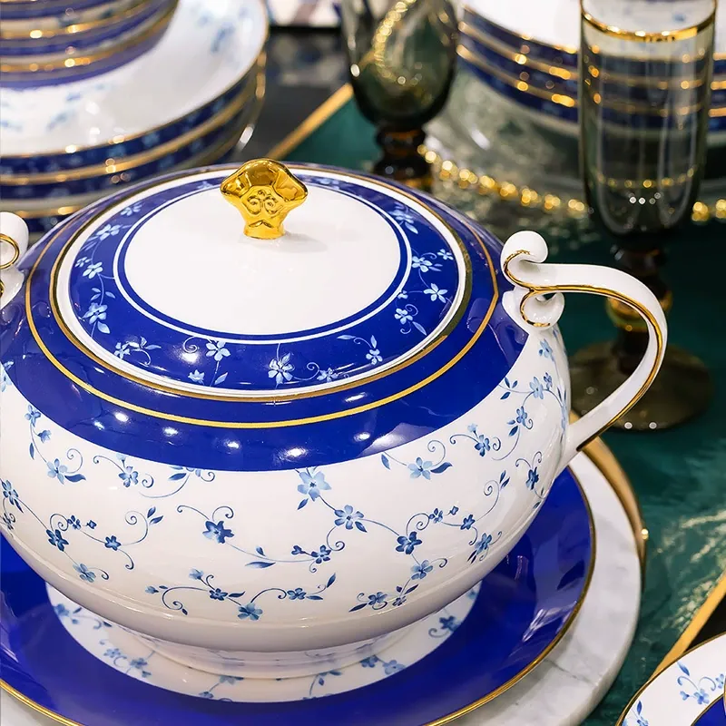 Service de vaisselle en porcelaine osseuse tableware view 4