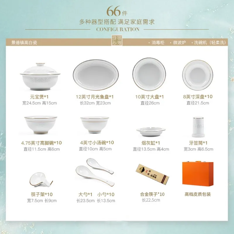 Porcelain Dinnerware Set tableware view 9