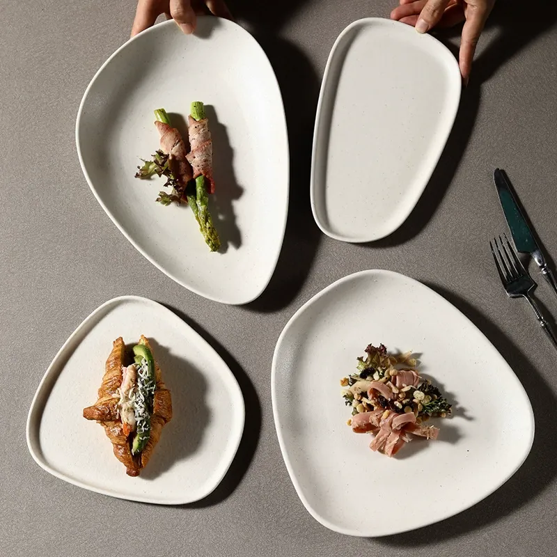 Nordic Irregular Ceramic Steak Plate