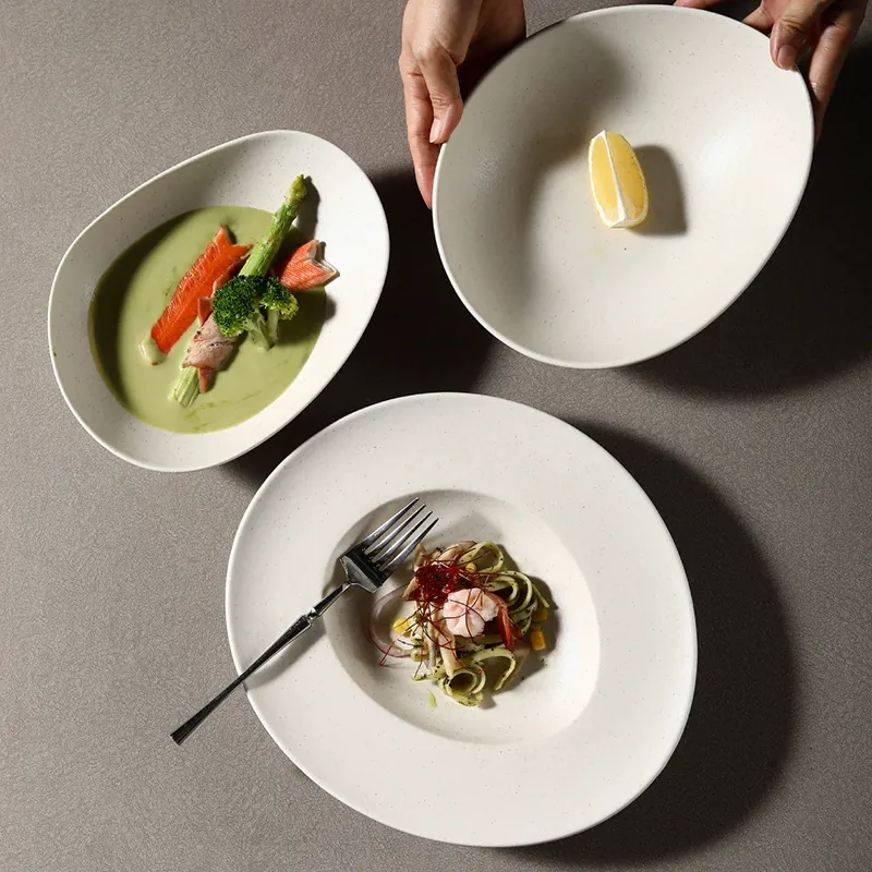 Nordic Ceramic Pasta Plate and Bowl Set tableware view 2