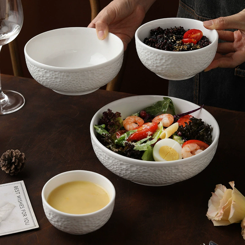 Pearl Relief Ceramic Rice Bowl
