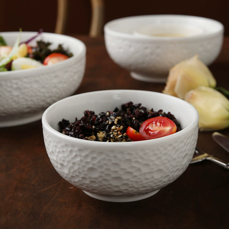 Pearl Relief Ceramic Rice Bowl tableware view 3