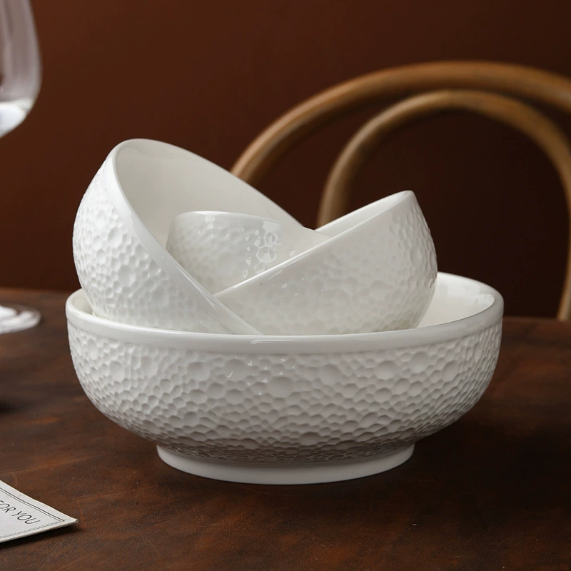 Pearl Relief Ceramic Rice Bowl tableware view 4