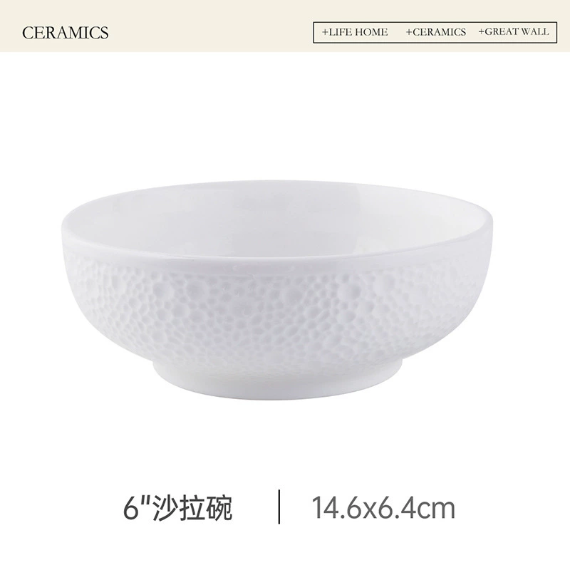 Pearl Relief Ceramic Rice Bowl tableware view 9