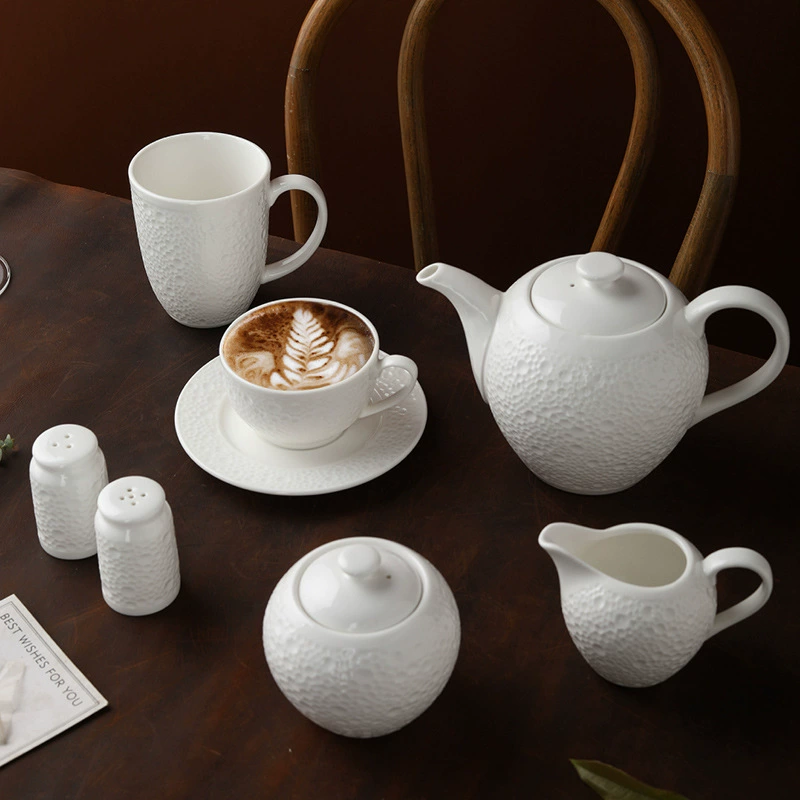 Pearl Relief Coffee Cup and Saucer Set