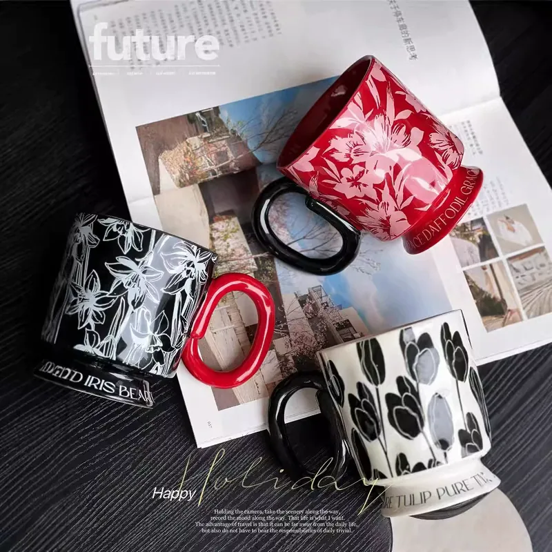 Ceramic High-Foot Mug with Gift Design tableware view 3