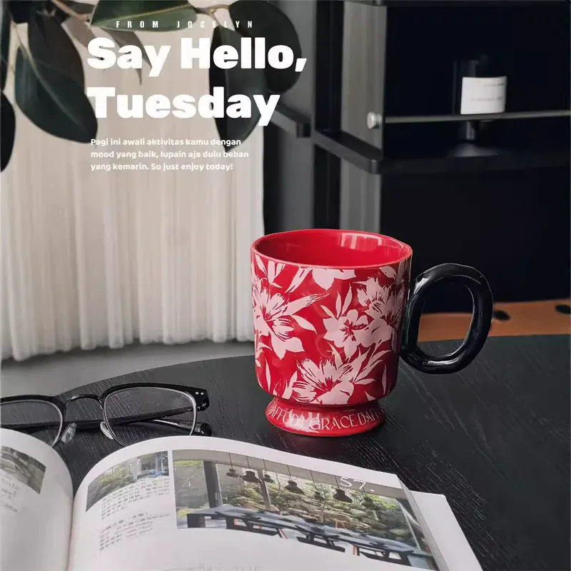 Ceramic High-Foot Mug with Gift Design tableware view 4