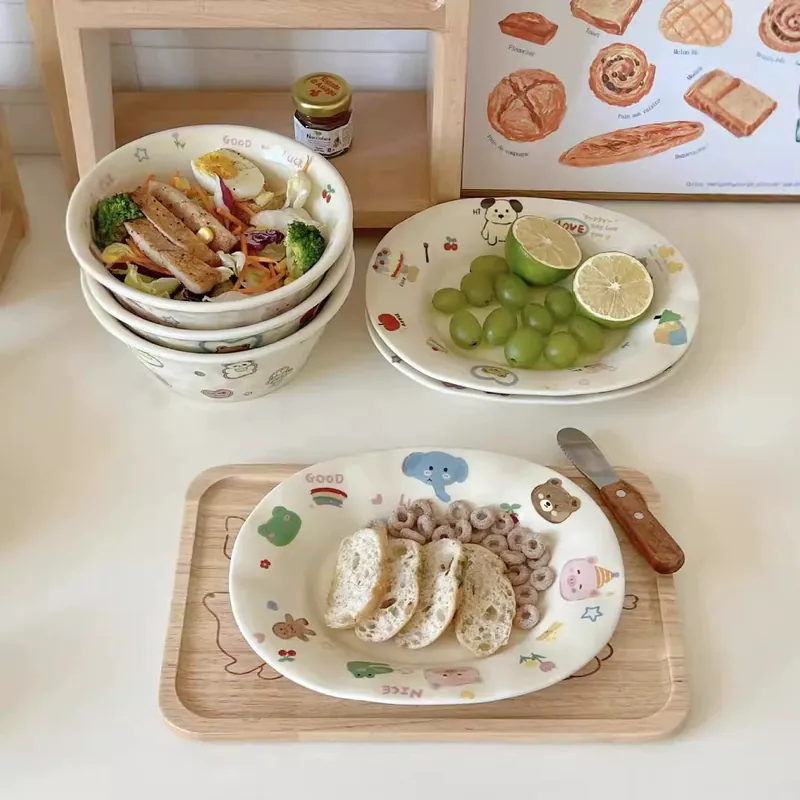 Пиала для риса из керамики с мультяшным животным tableware view 3