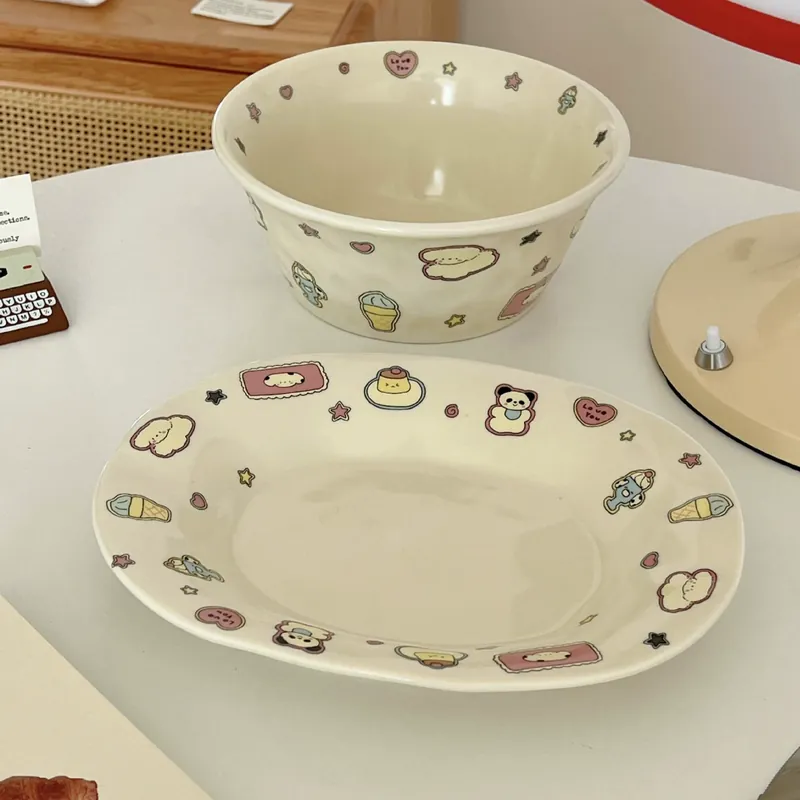 Пиала для риса из керамики с мультяшным животным tableware view 4