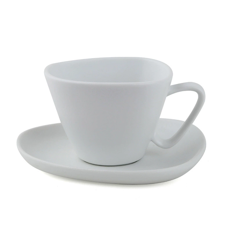 Irregular Ceramic Coffee Cup and Saucer Set tableware view 5