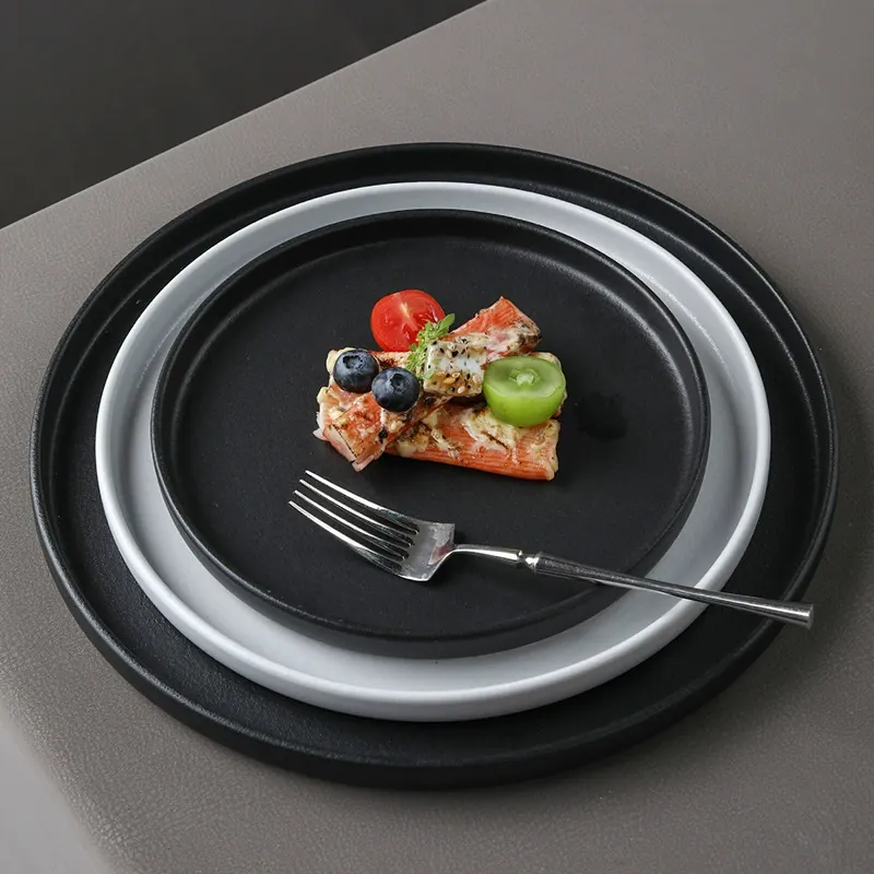طبق عشاء دائري خزفي إسكندنافي tableware view 2