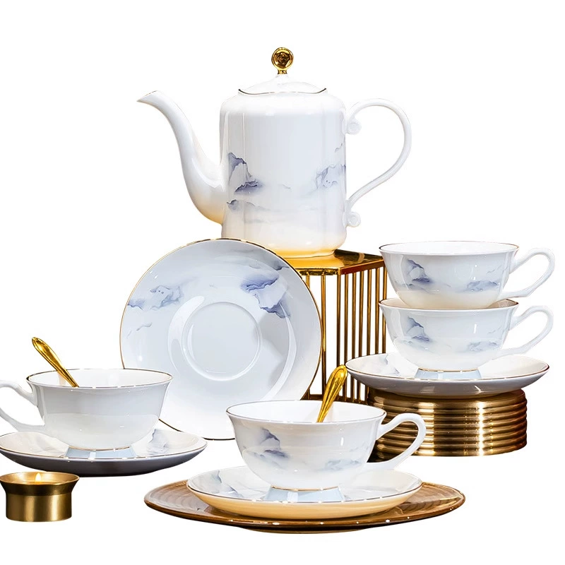 Service de tasses à café en porcelaine osseuse tableware view 5