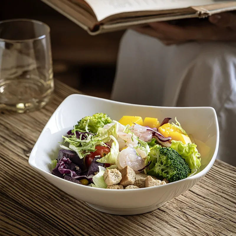 White Square Ceramic Plate