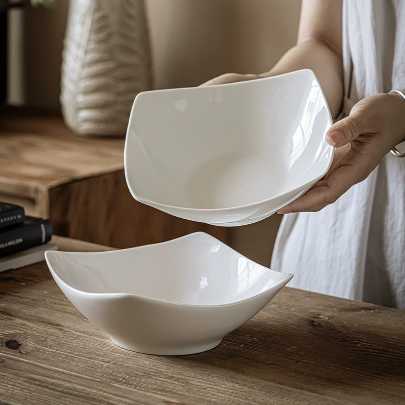 White Square Ceramic Plate tableware view 2