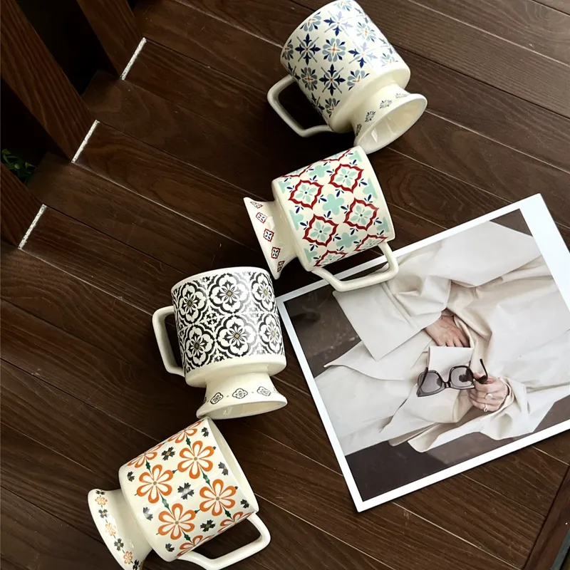 Ceramic Mug with Tile Pattern tableware view 2