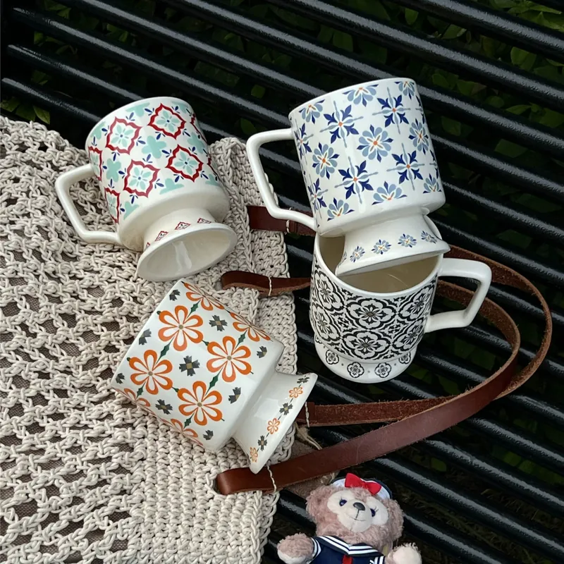 Ceramic Mug with Tile Pattern tableware view 3