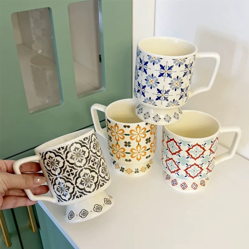 Ceramic Mug with Tile Pattern tableware view 4