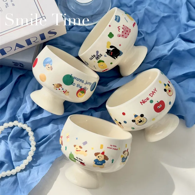 Tasse à dessert en céramique avec anse tableware view 3
