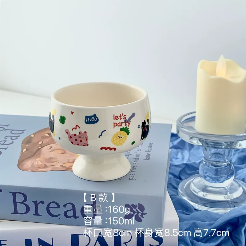 Tasse à dessert en céramique avec anse tableware view 7