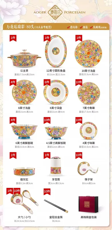 Bone China Dinnerware Set tableware view 10