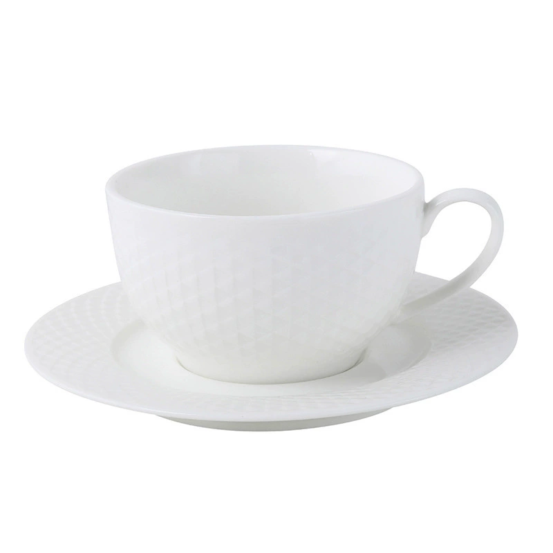 Grid Pattern Coffee Cup and Saucer Set with Teapot tableware view 5